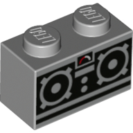 Lego Brick 1 x 2 with Remote Control Turn Buttons print