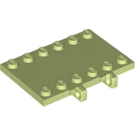 Hinge Plate 4 x 6 with Two 1 x 6 Studs and Recessed 2 x 6 Middle / Yellowish Green