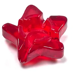 Clikits Icon, Star 2 x 2 Small, with Hole / Trans-Red