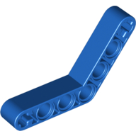 Lego Technic Beam 1 x 7 Bent (4 - 4) Thick / Blue
