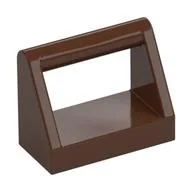 Tile Special 1 x 2 with Handle / Brown