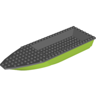 Lego Boat 28 x 8 with Dark Bluish Gray Top [Complete Assembly] / Lime
