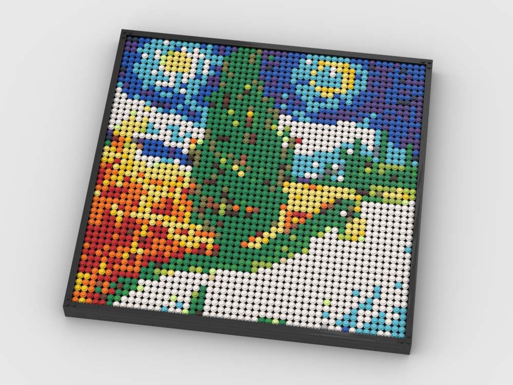 Lego Road with cypress and star Art Photo