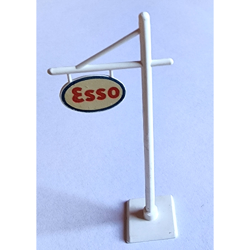 Lego Road Sign Cantilever Cruciform with 'Esso' Print / White
