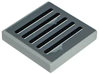 Tile 2 x 2 with Black Grille and Wear Marks on Dark Bluish Gray Background Pattern Model Right Side (Sticker) - Sets 7256 / 7283