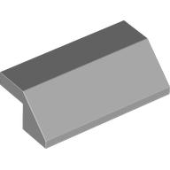 Lego Brick Sloped 45° 2 x 4 with 2/3 Inverted Cutout and no Studs / Light Bluish Gray