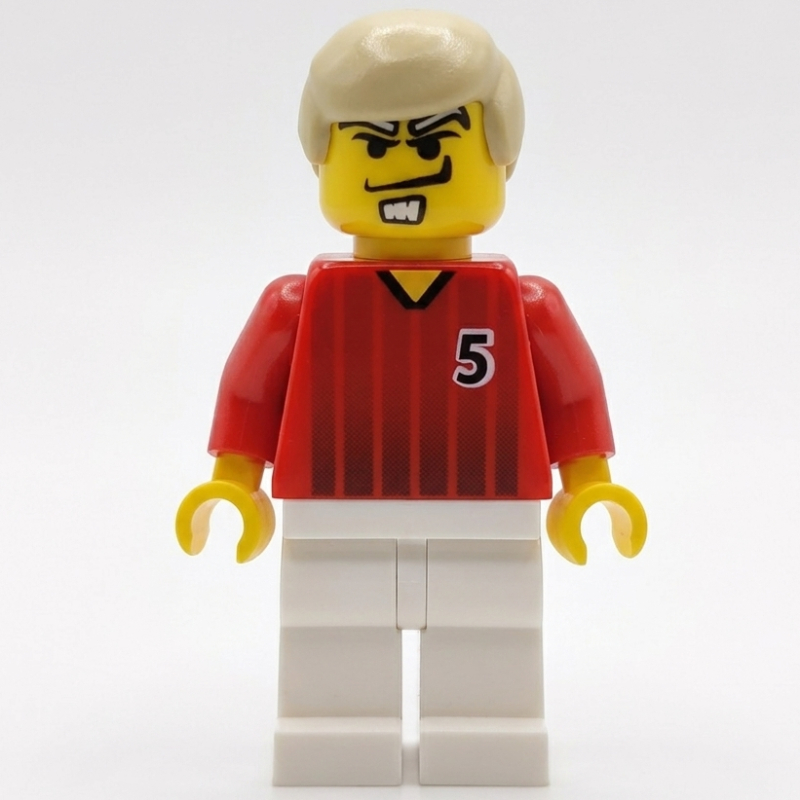 Lego Soccer Player Red Torso, White Legs, #5