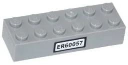 Brick 2 x 6 with 'ER60057' Pattern (Sticker) - Set 60057