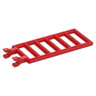 Lego Bar 7 x 3 with Double Clips (Ladder) [Straight Clips] / Red