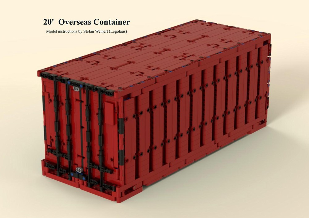 Lego 20' Overseas Container in Scale 1:15 (50 x 20 x 21 Studs)