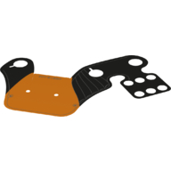 Lego Large Figure Cape, Pauldron, 3 Large Holes and 6 Small Holes and Black and Orange Print / [No Color/Any Color]