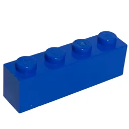 Brick 1 x 4 with Bottom Tubes, Lowered Center Cross Support / Blue