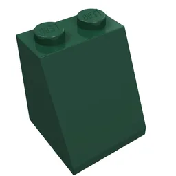 Brick Sloped 65° 2 x 2 x 2 with Bottom Tube / Dark Green