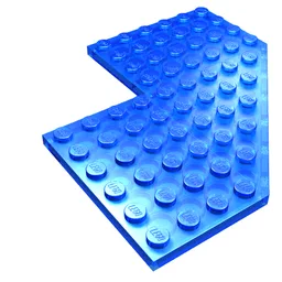 Wedge Plate 10 x 10 with 4x4 Cutout and Cut Corner / Trans-Dark Blue