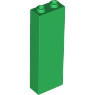 Lego Brick 1 x 2 x 5 with Blocked Open Studs and Bottom Stud Holder with Asymmetric Ridges / Green