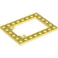 Lego Plate Special 6 x 8 Trap Door Frame Horizontal [Long Pin Holders] / Bright Light Yellow