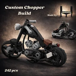 Black and Gray Custom Chopper 1:17 Scale