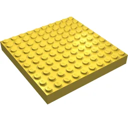 Brick 10 x 10 without Bottom Tubes, without Cross Supports / Yellow
