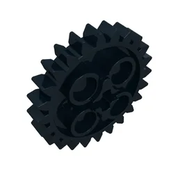 Technic Gear 24 Tooth [New Style with Single Axle Hole] / Black