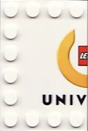 Tile, Modified 4 x 6 with Studs on Edges with LEGO Universe Logo Left Half and Black 'UNIV' Pattern