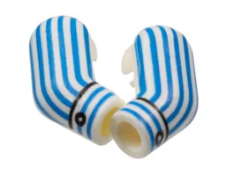 Arm, (Matching Left and Right) Pair with Blue Pinstripes, Cuff Pattern / White