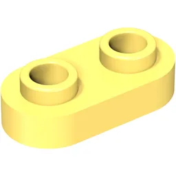 Plate Special 1 x 2 Rounded with 2 Open Studs / Bright Light Yellow