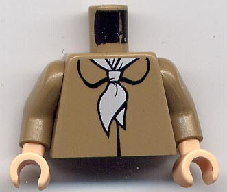 Lego Torso Spider-Man Female Aunt May Blouse Pattern / Dark Tan Arms / Light Nougat Hands