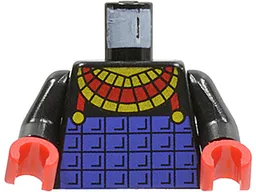 Torso Adventurers Desert Pharaoh Breastplate Pattern (Hotep) / Black Arms / Red Hands