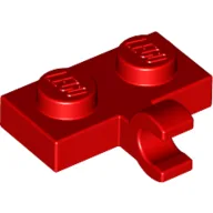 Plate Special 1 x 2 with Clip Horizontal on Side / Red