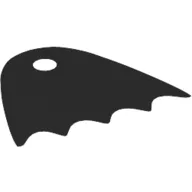 Neckwear Cape, Short, Scalloped 4 Points, One Top Hole [Spongy Stretchable Fabric] / Black
