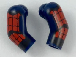 Arm, (Matching Left and Right) Pair with Black and Red Webbing, Chevron Pattern / Dark Blue