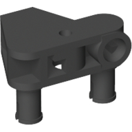 Lego Large Figure Skeletal, Connector Block 1 x 3 x 2 with 2 Pins and Axle Hole (Rhotuka) / Black