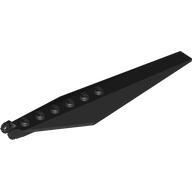 Lego Hinge Plate 1 x 12 Locking with Angled Side Extensions and Tapered Ends, 7 Teeth / Black