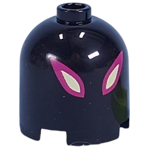 Lego Brick Round 2 x 2 x 1 2/3 Dome Top, Hollow Stud with Dark Purple and Bright Light Yellow Eyes print