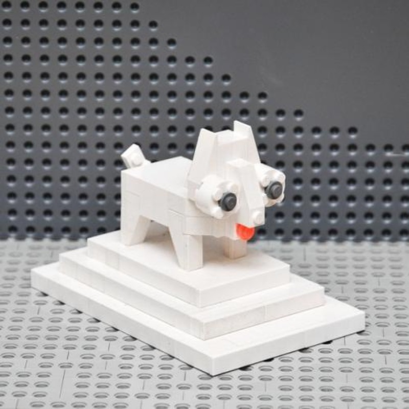 Lego Catty on a podium