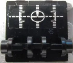 Hinge Brick 2 x 2 Top Plate with Silver Head-Up Display (HUD) on Black Background Pattern (Sticker) - Set 7753