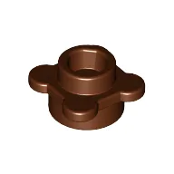Plant, Flower, Plate Round 1 x 1 with 4 Petals / Reddish Brown