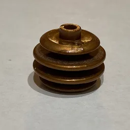 Pen Bead, Round Orb, 4 Discs / Flat Dark Gold
