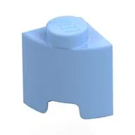 Brick Round, Quarter 1 x 1 / Bright Light Blue