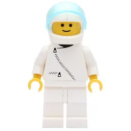 Racer, White Jacket with Zipper, White Helmet with Visor (3626b Head)