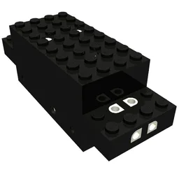 Motor, Train, 12V 12 x 4 x 3 1/3 Type II with Three Side Holes / Black