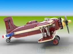 Dark Red Biplane