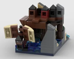 viking villago and ship mini model