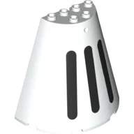 Cone Half 8 x 4 x 6 with 3 Black Lines/Stripes Print