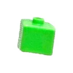 Pen Bead, Square with Plants, Grass Print / Bright Green