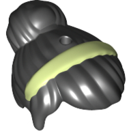 Lego Hair Top Knot Bun and Lime Hair Band Print / Black