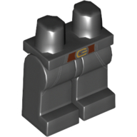 Lego Hips and Black Legs with Belt with Gold Buckle and Coat Tails Outline Print / Black