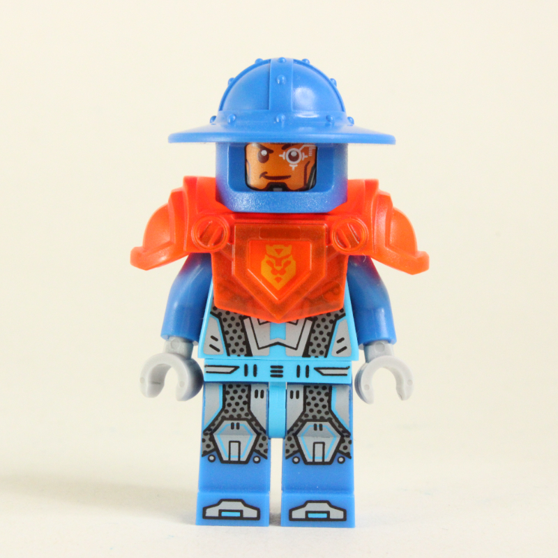 Lego Royal Soldier with Trans-Neon Orange Armor with 2 x 2 Tile with Stud on Back