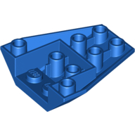 Lego Brick Wedged, Sloped Inverted 4 x 4 Triple [2 Connections between Front Studs] / Blue