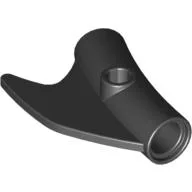 Technic Pin Connector Round Curved with Fin and Hole / Black